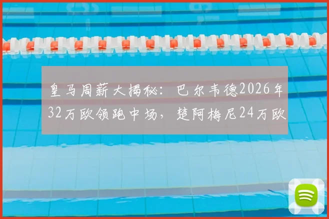 皇马周薪大揭秘:巴尔韦德2026年32万欧领跑中场,楚阿梅尼24万欧紧随其后,薪资结构一览